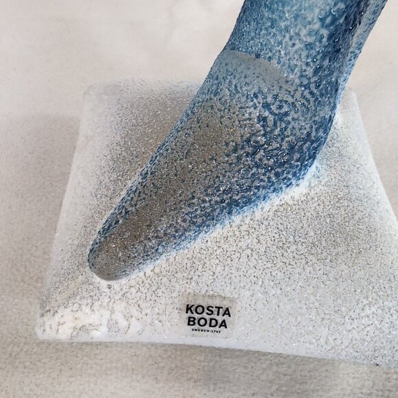 Signed Kosta Boda Blue Catwalk High Heel Shoe Glass Kjell Engman 7090627 Figure - Picture 4 of 10